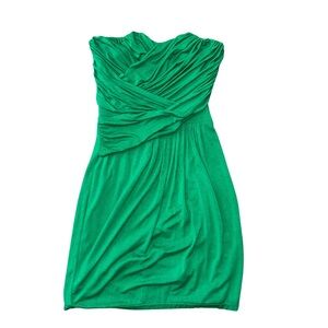 Express Green Ruched Strapless Dress | Size XS | Great Condition